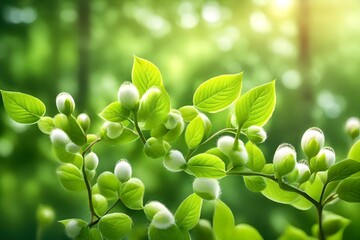 green leaves in the forest