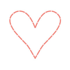 Pink Dotted Line Heart Style 