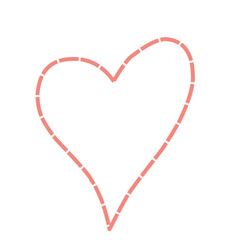 Pink Dotted Line Heart Style 