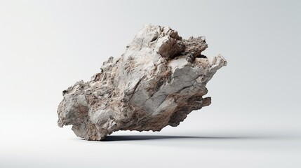 Obraz premium Rock on White Background. Stone, Decoration, Earth, Soil 