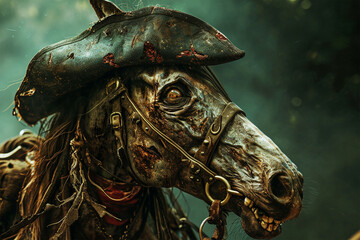 zombie horse pirate illustration