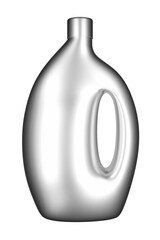 Blank stainless steel package for insert brand label. 3d render color background