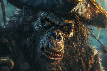 zombie monkey pirate illustration