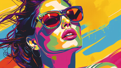 Vibrant Self-Expression A Pop Art Masterpiece with Prop