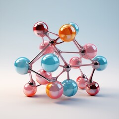 Molecule model. 3d illustration. High resolution image.