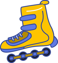 yellow roller skates doodle style