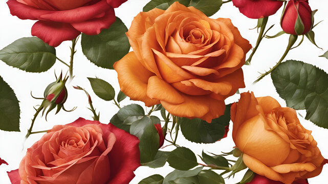 Seamless red roses background Stock Photos and Images