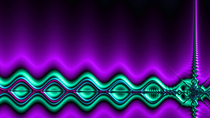 template of black with design in turquoise and pinky purple