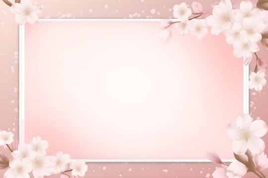 blank frame photo with sakura theme