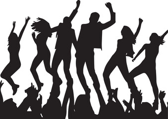 silhouettes of people dancing