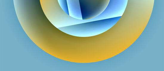 Glossy metal glowing circles geometric background. Minimal abstract composition. Vector illustration For Wallpaper, Banner, Background, Card, Book Illustration, landing page