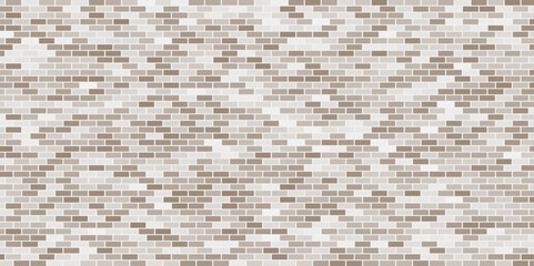 Brown mosaic brick wall background. Vector illustration.