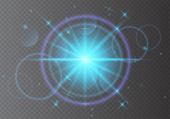 glowing light effect on transparent background vector