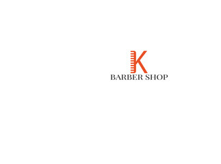 letter K, barber and hairstylist logo