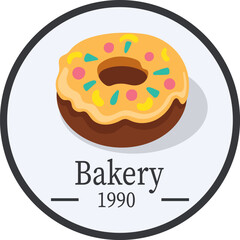 donut logo, delicious tasting bread making business