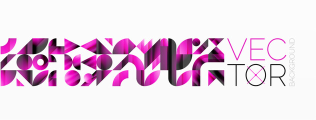 Amalgamation of geometric forms on minimalist abstract canvas, providing versatility and visual allure for digital designs, presentations, website banners, social media posts