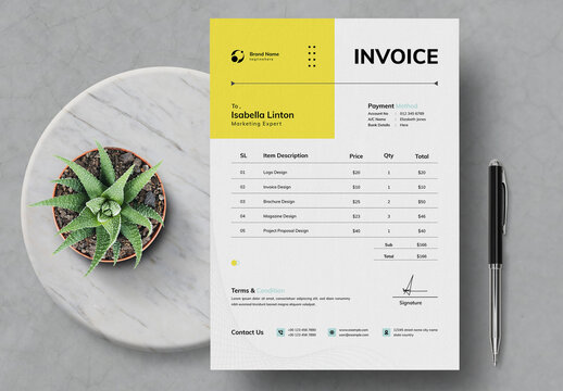 Simple Invoice Layout Template