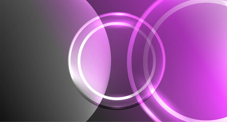 Neon glass circle copyspace for your text or product presentation geometric background. Vector illustration For Wallpaper, Banner, Background, Card, Book Illustration, landing page