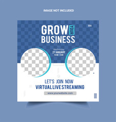 Free vector digital marketing social media post and corporate web banner template