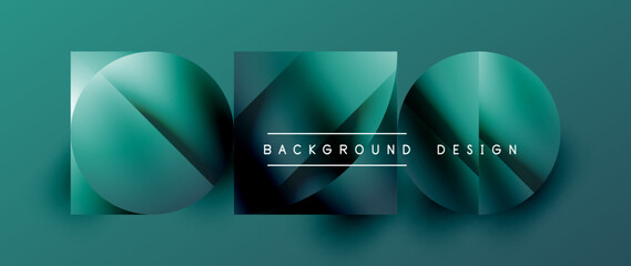 Essence of minimalism - metallic circles and squares converge upon canvas, study in restraint. The play of light on their surfaces forms subdued dance, epitomizing sophistication in simplicity