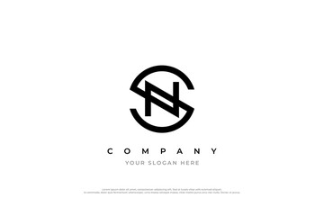 Initial Letter NS Logo or SN Monogram Logo Design Vector