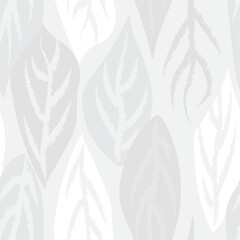 Monochrome Tropical Leaf Seamless Pattern Design