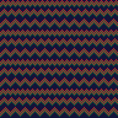 Red Chevron Fair Isle Seamless Pattern Design