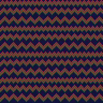 Red Chevron Fair Isle Seamless Pattern Design