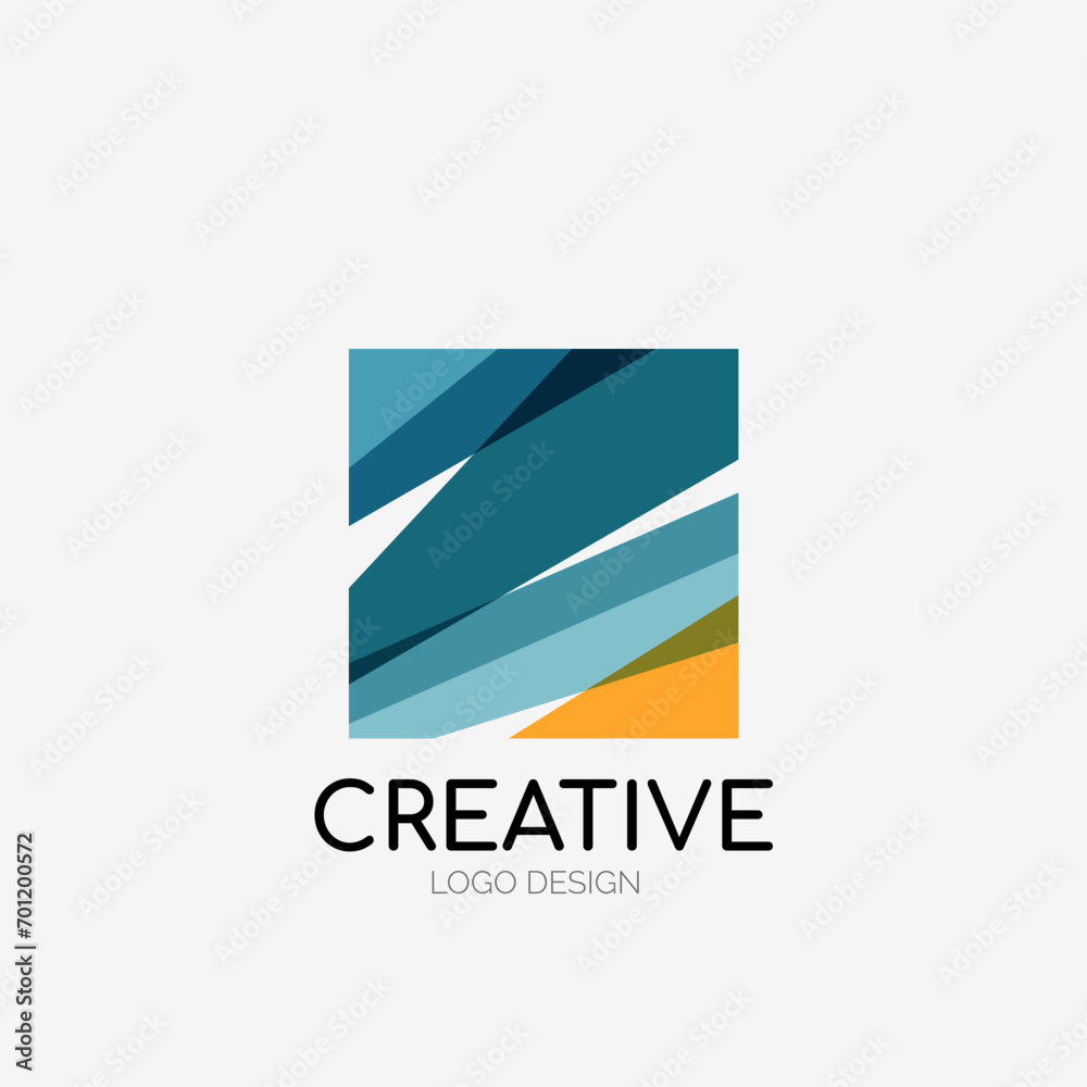 Poster Modern abstract logo design. Geometric vector art. Clean overlapping lines and abstract shapes. Perfect for modern brand