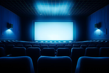 Fototapeta premium The interior of the hall in the theater or cinema view of the stage , generative AI