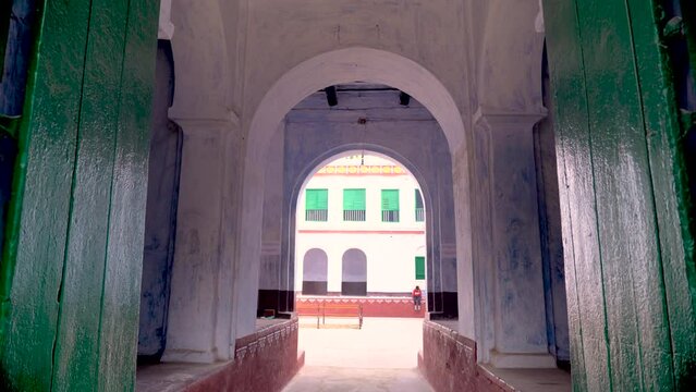 An old zamindar house in a district of West Bengal.
A mid shot footage of the renovated mansion.