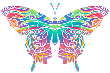 Beautiful colourful butterfly design with aesthetic wings and luxurious shape pattern 
