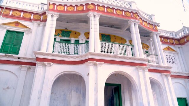 An old zamindar house in a district of West Bengal.
A close footage of a renovated mansion.
