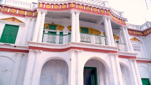 An old zamindar house in a district of West Bengal.
A close footage of a renovated mansion.
