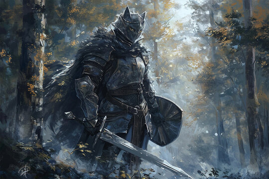boar knight illustration