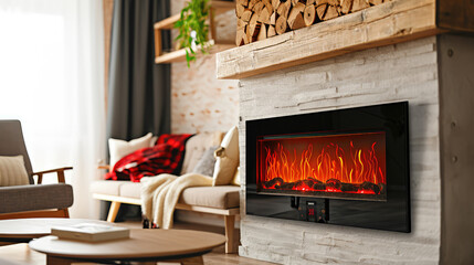 Electric Fireplace with Digital Ambient Settings