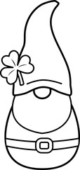 Cute St. Patrick's Day Gnome outline 