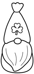 Cute St. Patrick's Day Gnome outline 