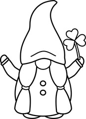Cute St. Patrick's Day Gnome outline 