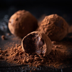 Chocolate truffle ball generative AI