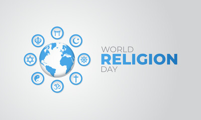World Religion Day background Vector Illustration - obrazy, fototapety, plakaty