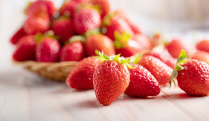 strawberries in natural background, strawberry