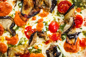 eggplant and pesto pizza