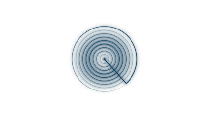Abstract glowing radio waves icon on white background 