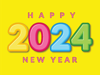 2024 Happy New Year 3d text Effect Fully Editable Vector