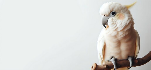 Close-up of cockatoo perching on blue background ai generative - obrazy, fototapety, plakaty
