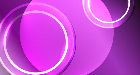 Neon glass circle copyspace for your text or product presentation geometric background. Vector illustration For Wallpaper, Banner, Background, Card, Book Illustration, landing page
