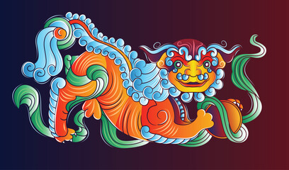 Vietnamese Lion Art, Vietnamese traditional decoration, Asian Art