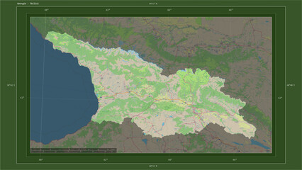 Georgia composition. OSM Topographic German style map