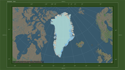 Greenland composition. OSM Topographic German style map